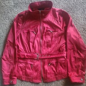 White House Black Market Vibrant Red Jacket with Belt